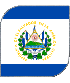 Drapeaux Amériques Salvador Carré 