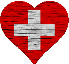 Bandiere Europa Svizzero Cuore 
