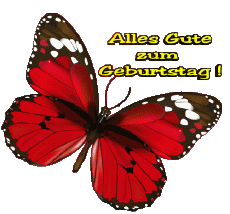 Messages German Alles Gute zum Geburtstag Schmetterlinge Transparent Background 004 