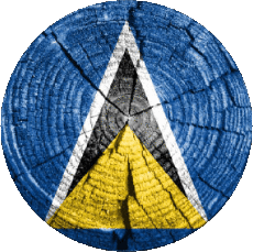 Fahnen Amerika St. Lucia Runde 