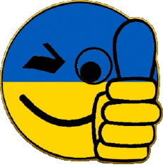 Fahnen Europa Ukraine Smiley - OK 
