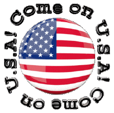 Messages - Smiley English Come on U.S.A Map - Flag 