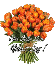 Nachrichten Deutsche Alles Gute zum Geburtstag Blumen Transparenter Hintergrund 012 