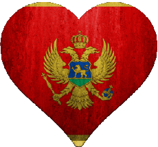 Drapeaux Europe Monténégro Coeur 