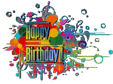 Mensajes Inglés Happy Birthday Abstract - Geometric Fondo transparente 008 