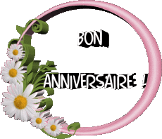 Nachrichten Französisch Bon Anniversaire Floral 021 