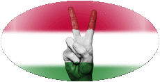 Bandiere Europa Ungheria Ovale 