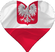 Fahnen Europa Polen Herz 