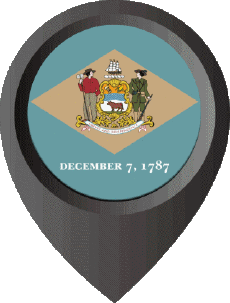 Flags America U.S.A - States Delaware Location Pin 