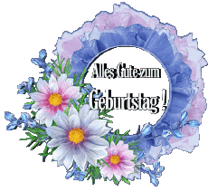 Nachrichten Deutsche Alles Gute zum Geburtstag Blumen Transparenter Hintergrund 020 