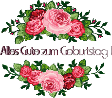 Messagi Tedesco Alles Gute zum Geburtstag Blumen Sfondo trasparente 014 