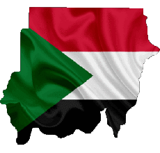 Fahnen Afrika Sudan Karte 