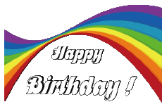 Messages English Happy Birthday Abstract - Geometric Transparent Background 021 