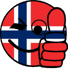 Fahnen Europa Norwegen Smiley - OK 
