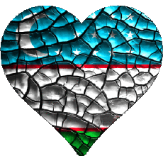 Bandiere Asia Uzbekistan Cuore 