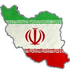 Bandiere Asia Iran Carta Geografica 