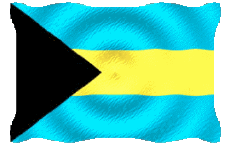 Drapeaux Amériques Bahamas Ondulation 