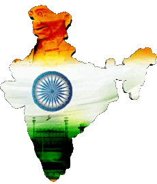 Drapeaux Asie Inde Carte 