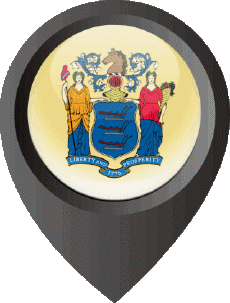 Fahnen Amerika U.S.A - States New Jersey Standort-Pin 