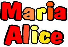 Prénoms FEMININ - Italie M Composé Maria Alice 