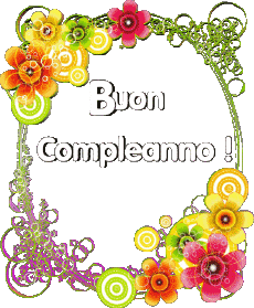 Messagi Italiano Buon Compleanno Floreale Sfondo trasparente 013 