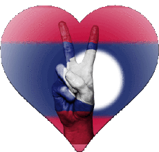 Bandiere Asia Laos Cuore 