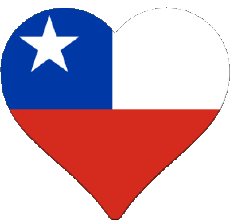 Bandiere America Chile Cuore 