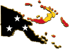 Fahnen Ozeanien Papua Neu-Guinea Karte 