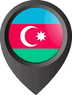 Fahnen Asien Aserbaidschan Standort-Pin 