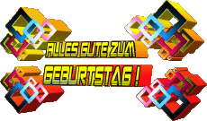 Messagi Tedesco Alles Gute zum Geburtstag Zusammenfassung - geometrisch Sfondo trasparente 003 