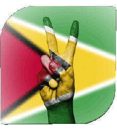 Bandiere America Guyana Quadrato 