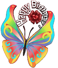 Messagi Inglese Happy Birthday Butterflies 003 