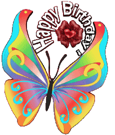 Nachrichten Englisch Happy Birthday Butterflies Transparenter Hintergrund 003 