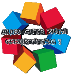 Messages German Alles Gute zum Geburtstag Zusammenfassung - geometrisch Transparent Background 004 