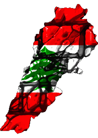 Flags Asia Lebanon Map 