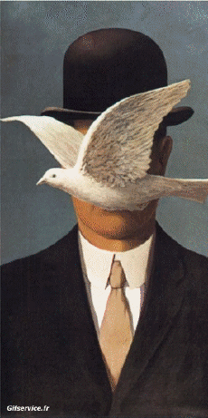 Humor -  Fun Morphing - Look Like Painters artists containment covid art recreations Getty challenge - René Magritte 