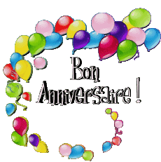 Messages French Bon Anniversaire Ballons - Confetis 012 