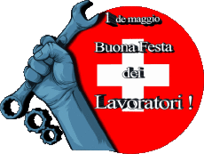 Messagi Italiano 1° de Maggio Buona Festa dei Lavoratori -Svizzero 