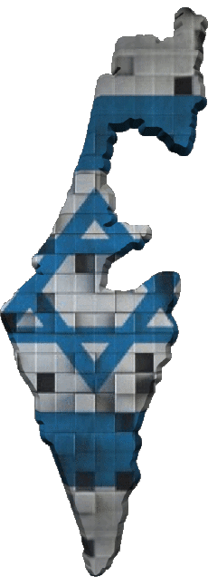 Fahnen Asien Israel Karte 