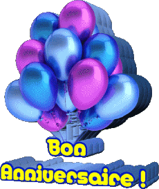 Messagi Francese Bon Anniversaire Ballons - Confetis 004 