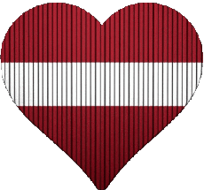 Drapeaux Europe Lettonie Coeur 
