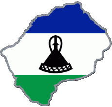 Drapeaux Afrique Lesotho Carte 