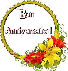 Mensajes Francés Bon Anniversaire Floral Fondo transparente 018 