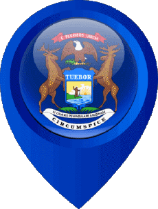 Flags America U.S.A - States Michigan Location Pin 