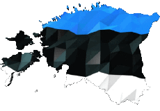 Flags Europe Estonia Map 