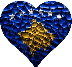 Flags Europe Kosovo Heart 