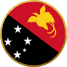 Drapeaux Océanie Papouasie-Nouvelle-Guinée Rond 
