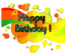 Messages English Happy Birthday Abstract - Geometric Transparent Background 009 