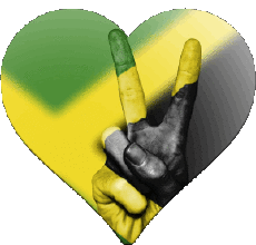 Flags America Jamaica Heart 
