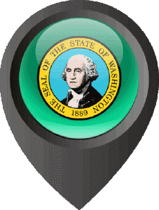 Banderas América U.S.A - Estados Washington Marcador de ubicación 
